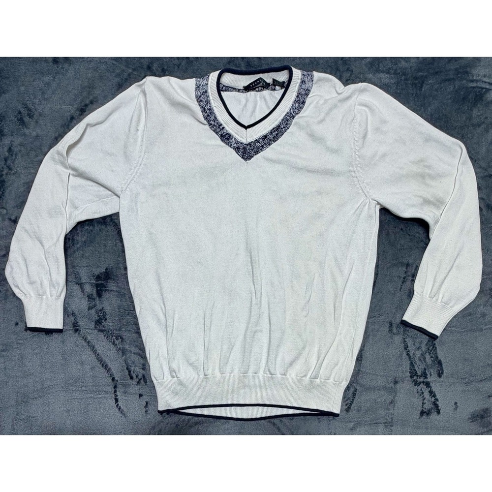 Vintage Sean John Knitted Pullover Sweater w/a Braided Cable knit V-Neck Sz. 3XL